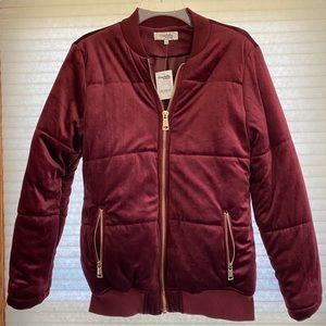 Brand New Charlotte Russe maroon velvet Jacket